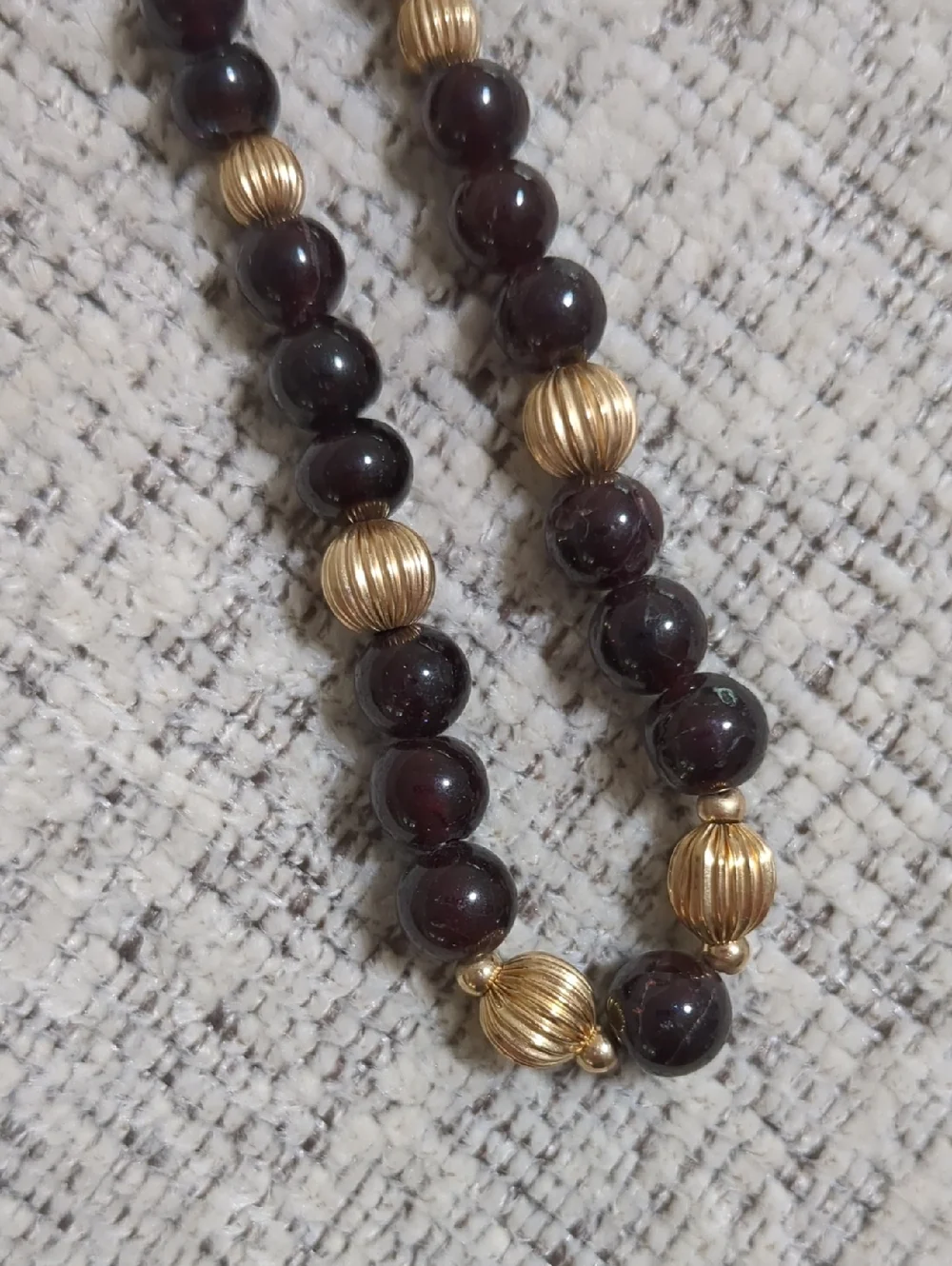 Genuine Garnet Bead Necklace - Picture 1 of 6